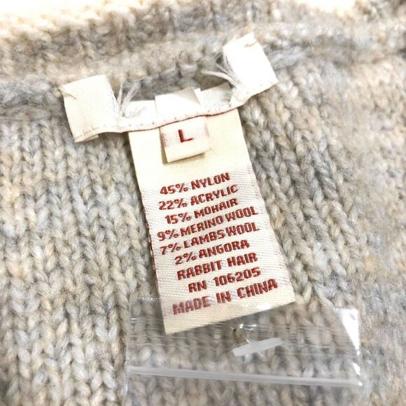 New w/o Tags Sundance Oatmeal Wool Mohair Angora Blend Cardigan Sweater Womens L - Picture 5 of 5